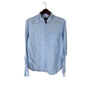 Massimo Dutti 100% Linen Shirt Mens Extra Large Button Up Long Sleeve Blue  (XL)